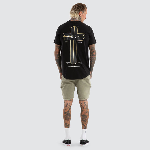 Tomb Dual Curved Tee Jet Black