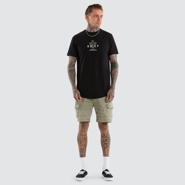 Tomb Dual Curved Tee Jet Black