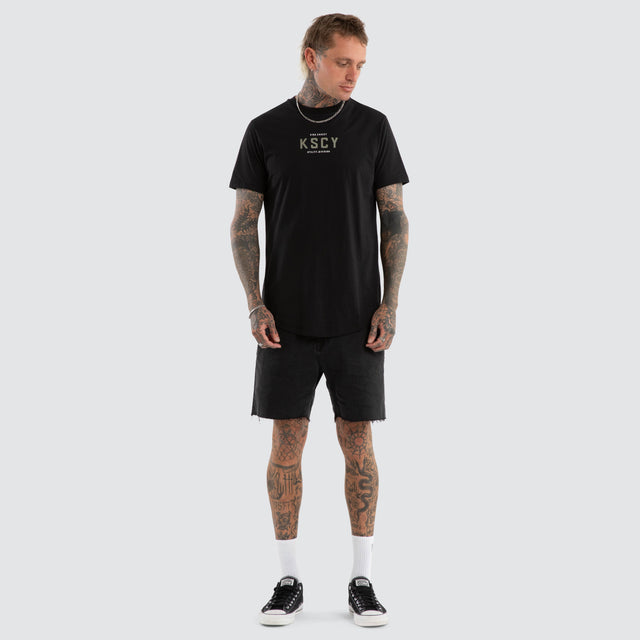 Division Dual Curved Tee Jet Black