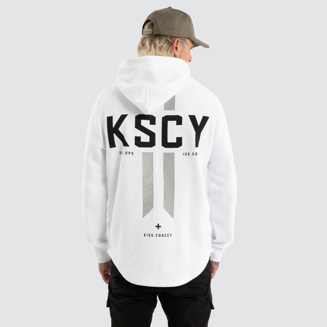 Omega Dual Curved Hoodie Optical White