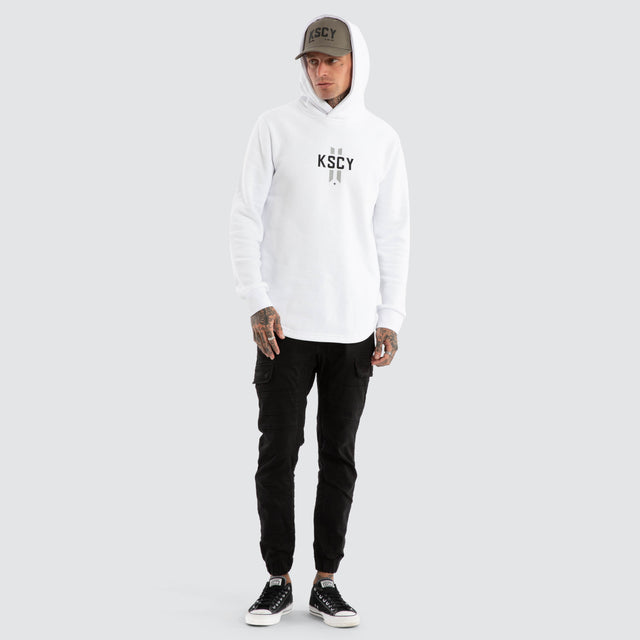Omega Dual Curved Hoodie Optical White