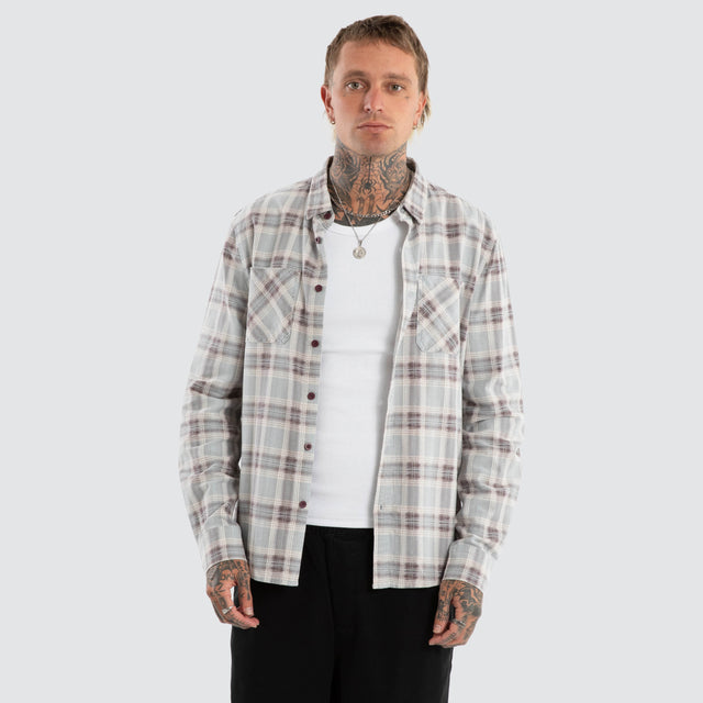 Driver Casual Longsleeve Check Shirt Grey Check