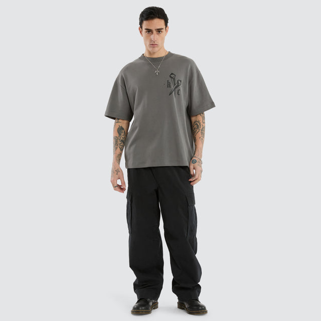 Nailed Loopback Street Tee Charcoal
