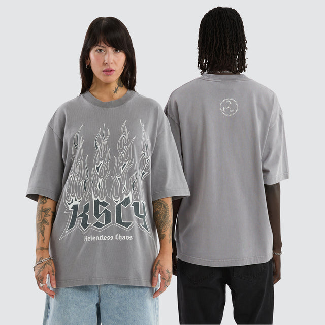 Relentless Oversized Tee Mineral Smoke