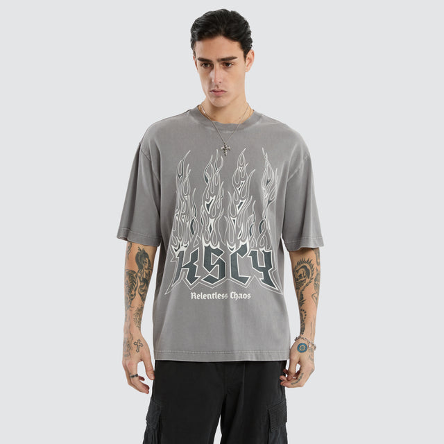 Relentless Oversized Tee Mineral Smoke