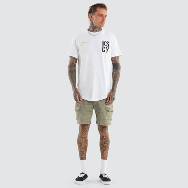 Alpha Dual Curved Tee Optical White
