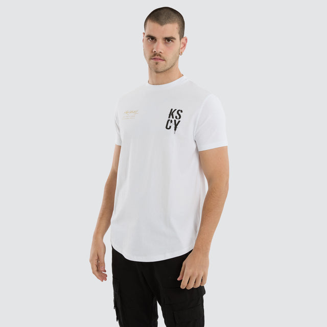 Alpha Dual Curved Tee Optical White