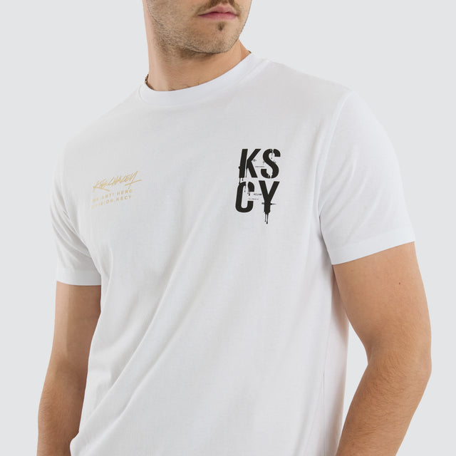 Alpha Dual Curved Tee Optical White