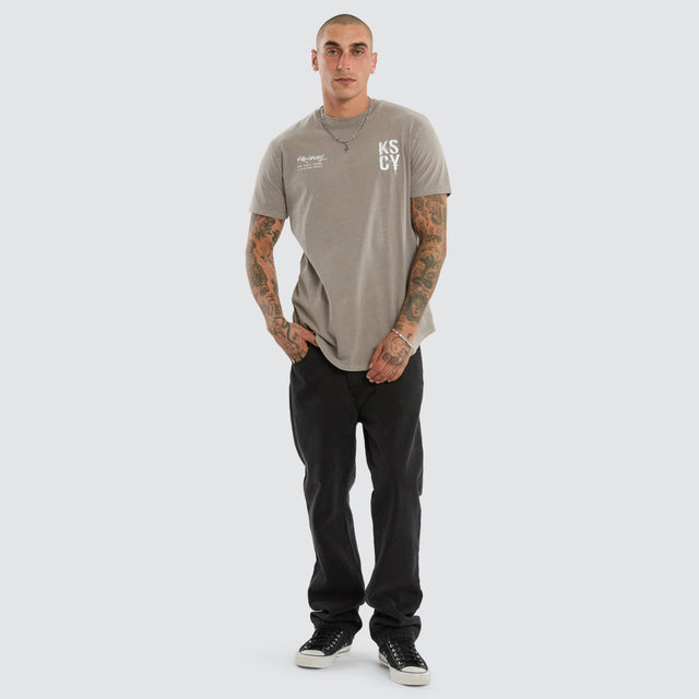 Alpha Dual Curved Tee Pigment Elephant Grey