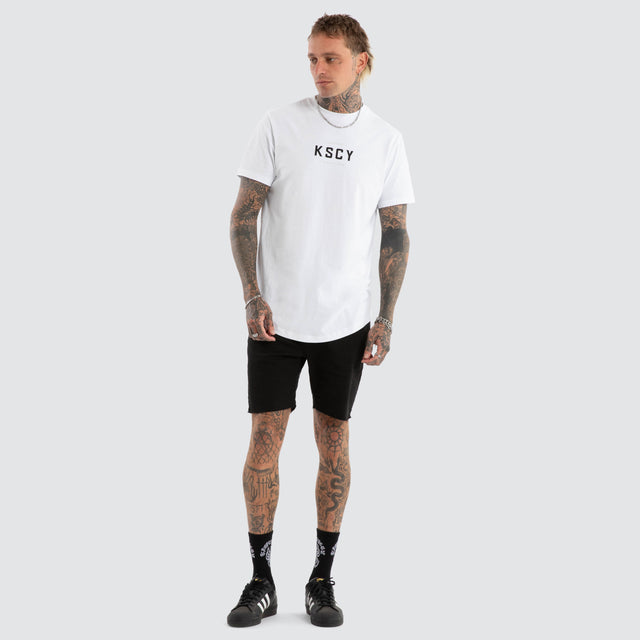 Stamp Dual Curved Tee Optical White