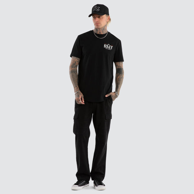England Dual Curved Tee Jet Black