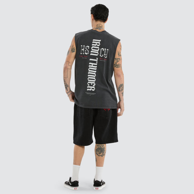 Iron Thunder Relaxed Muscle Tee Pigment Black