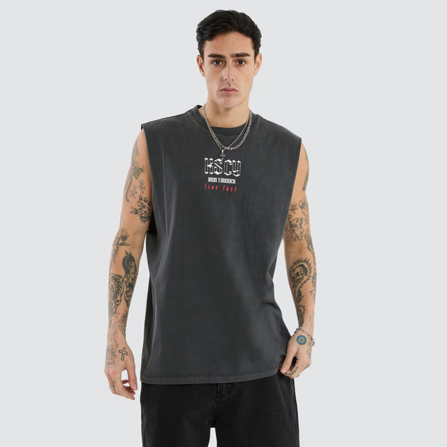 Iron Thunder Relaxed Muscle Tee Pigment Black