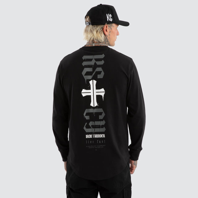 Tyres Dual Curved Longsleeve Tee Jet Black