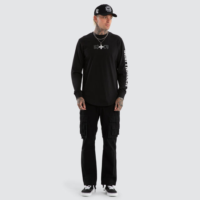Tyres Dual Curved Longsleeve Tee Jet Black