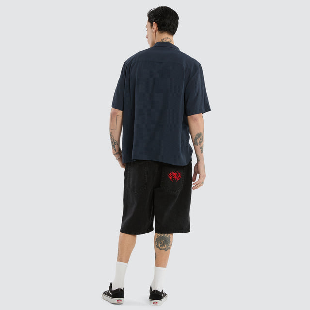 Longneck Shortsleeve Shirt Blue Check