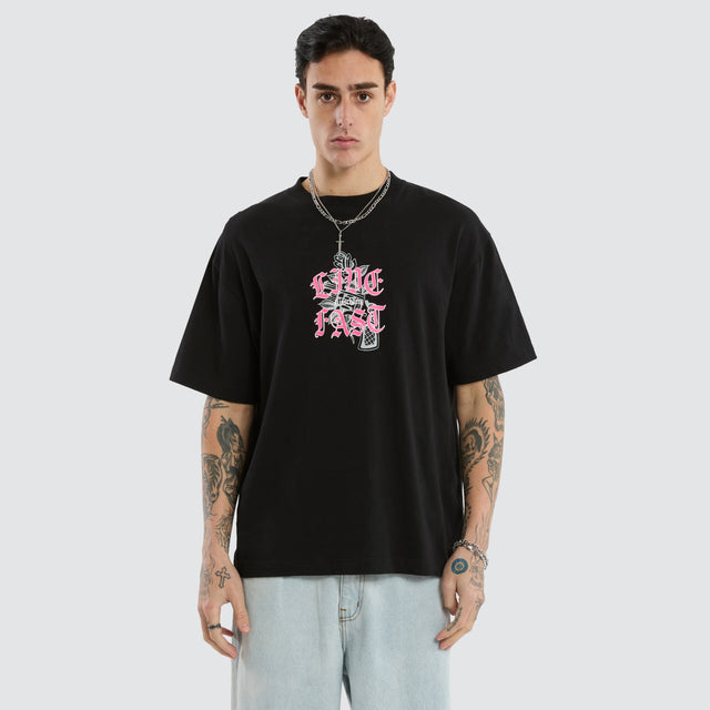 Live Fast Street Tee Jet Black