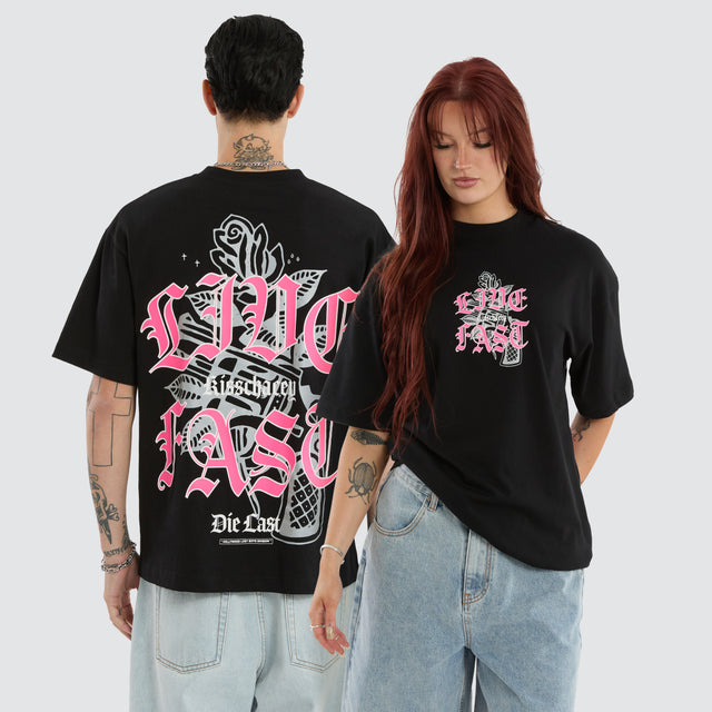 Live Fast Street Tee Jet Black