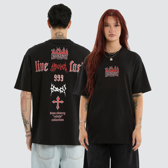 Rebel Box Fit Tee Jet Black