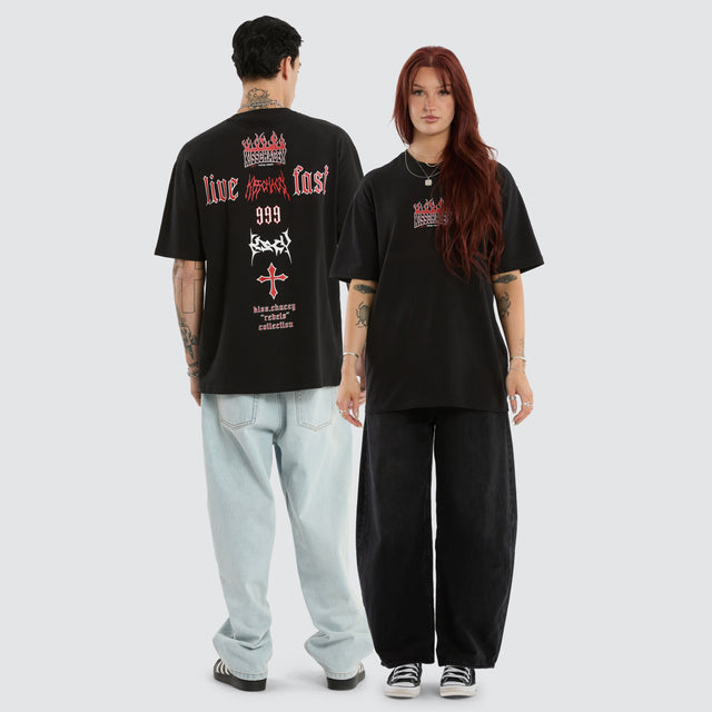 Rebel Box Fit Tee Jet Black