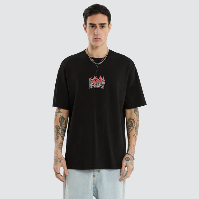 Rebel Box Fit Tee Jet Black