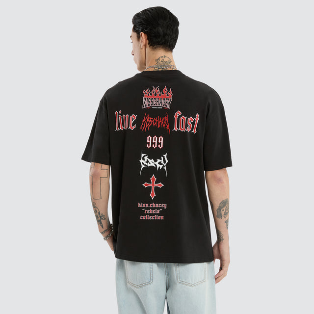 Rebel Box Fit Tee Jet Black