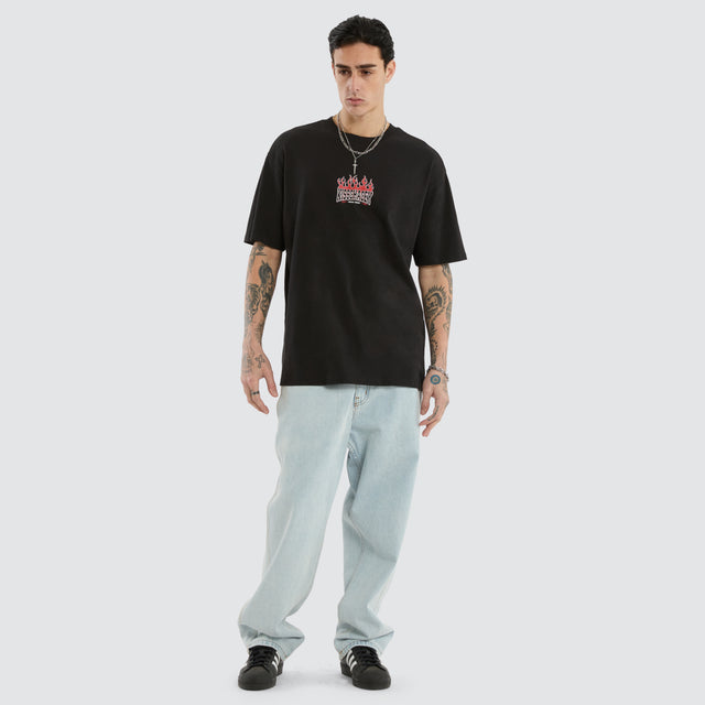 Rebel Box Fit Tee Jet Black