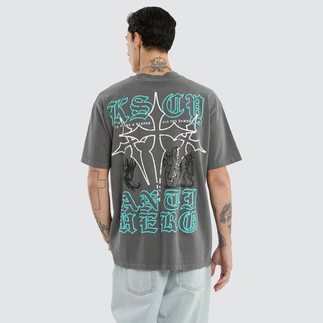 Anti Hero Box Fit Tee Pigment Charcoal