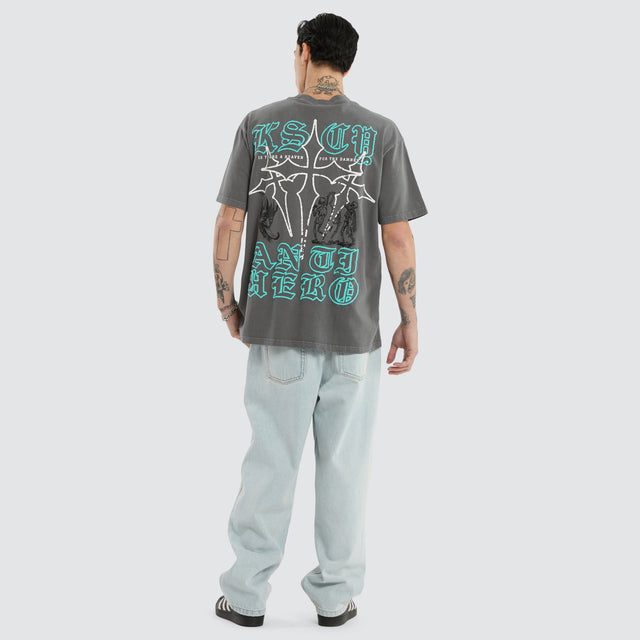 Anti Hero Box Fit Tee Pigment Charcoal