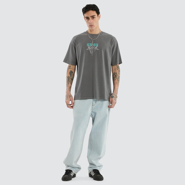 Anti Hero Box Fit Tee Pigment Charcoal