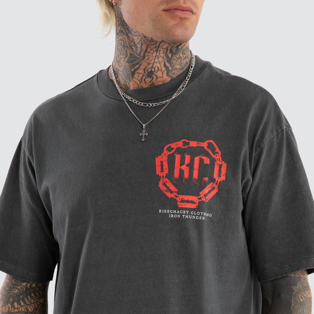 Razor Light Box Fit Tee Pigment Asphalt