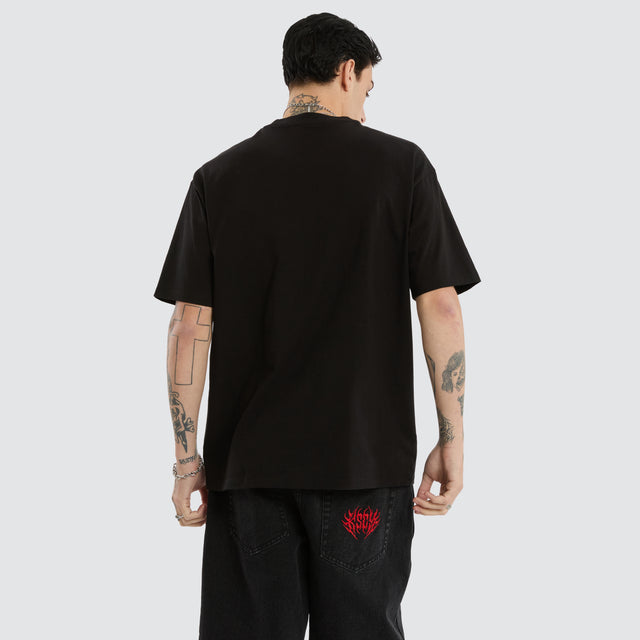Obelisk Box Fit Tee Jet Black