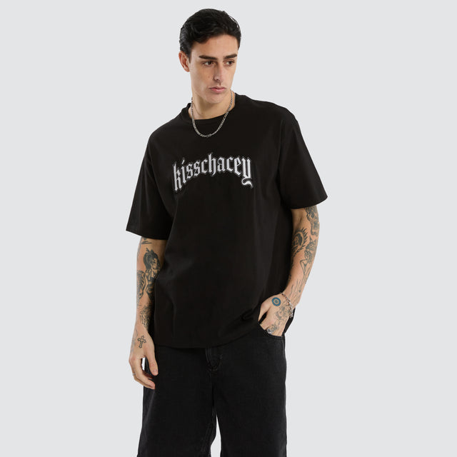Obelisk Box Fit Tee Jet Black
