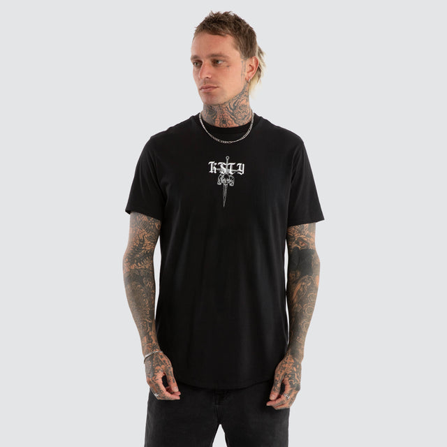Testament Dual Curved Tee Jet Black
