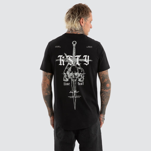 Testament Dual Curved Tee Jet Black