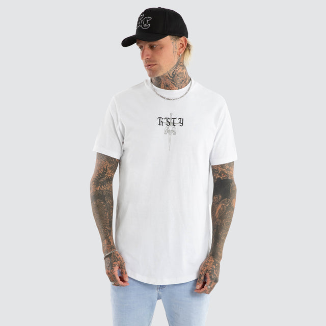 Testament Dual Curved Tee Optical White