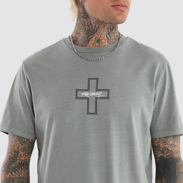 Hollow Dual Curved Tee Pigment Neutral Grey