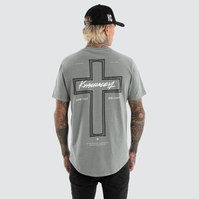 Hollow Dual Curved Tee Pigment Neutral Grey
