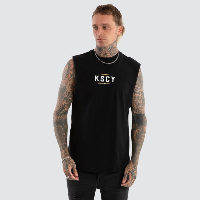 Division Dual Curved Muscle Tee Jet Black
