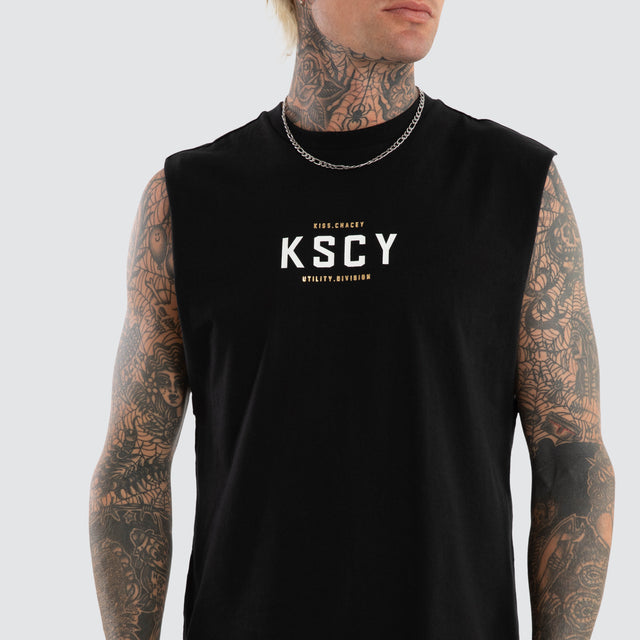 Division Dual Curved Muscle Tee Jet Black