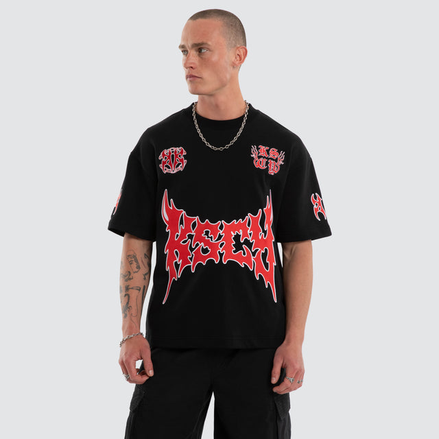 Hustler Loopback Street Tee Jet Black