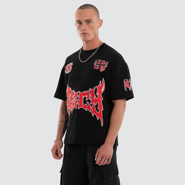 Hustler Loopback Street Tee Jet Black
