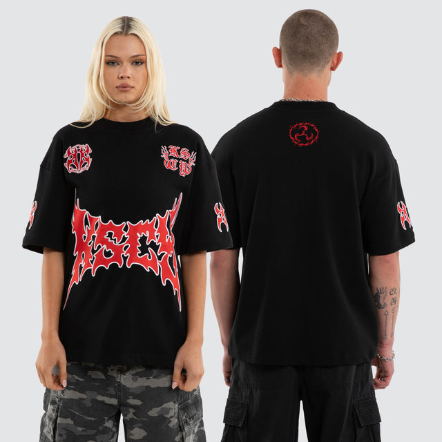 Hustler Loopback Street Tee Jet Black