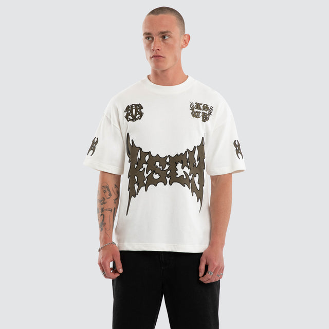 Hustler Loopback Street Tee Natural White