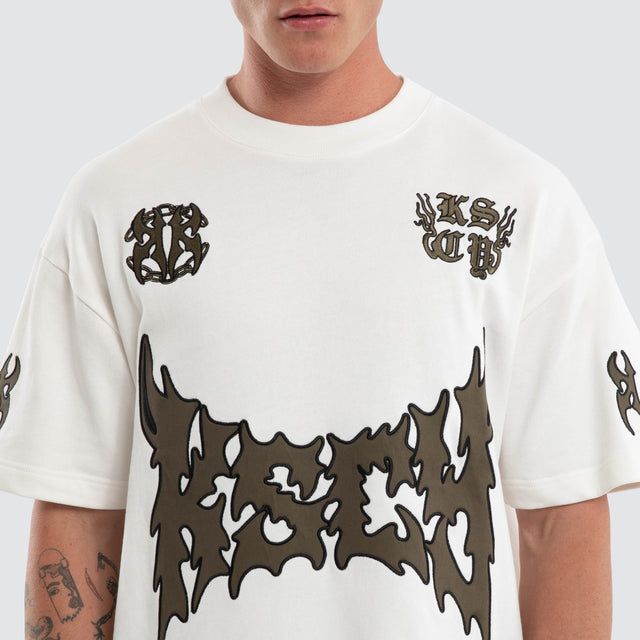 Hustler Loopback Street Tee Natural White