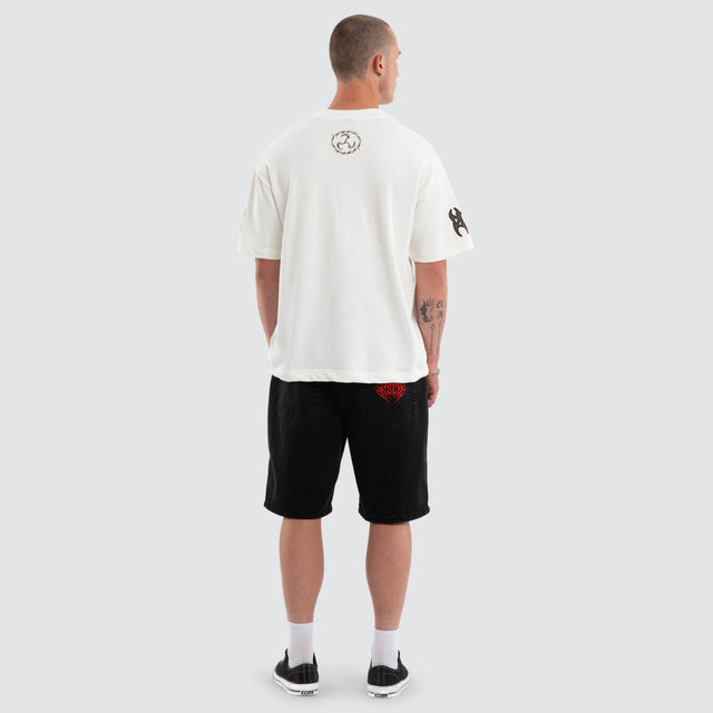 Hustler Loopback Street Tee Natural White