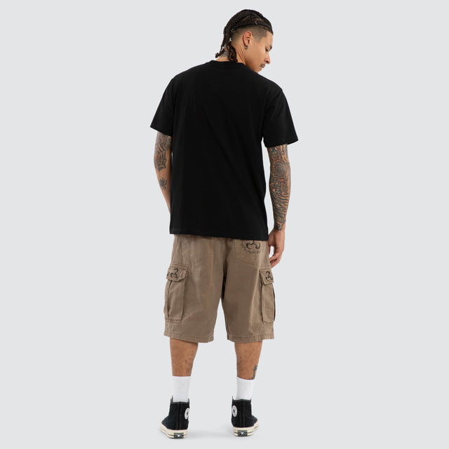 Model wears Frontier Relaxed Tee Jet Black T-Shirts Black – image 5