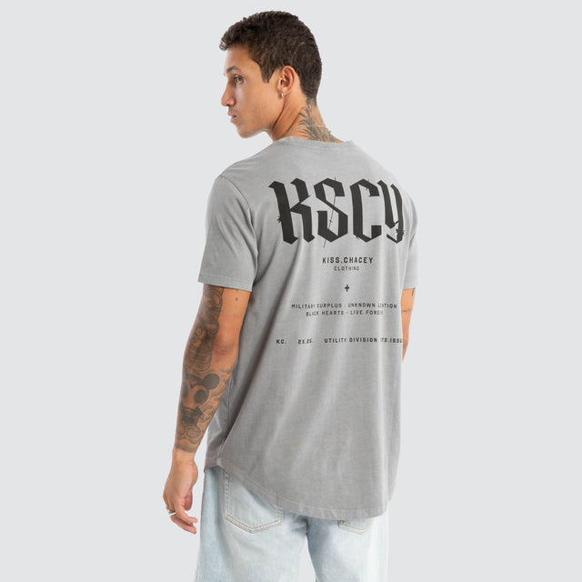 Surplus Dual Curved Tee Pigment Frost Grey
