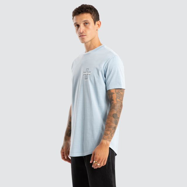 Confession Dual Curved Tee Pigment Skyway