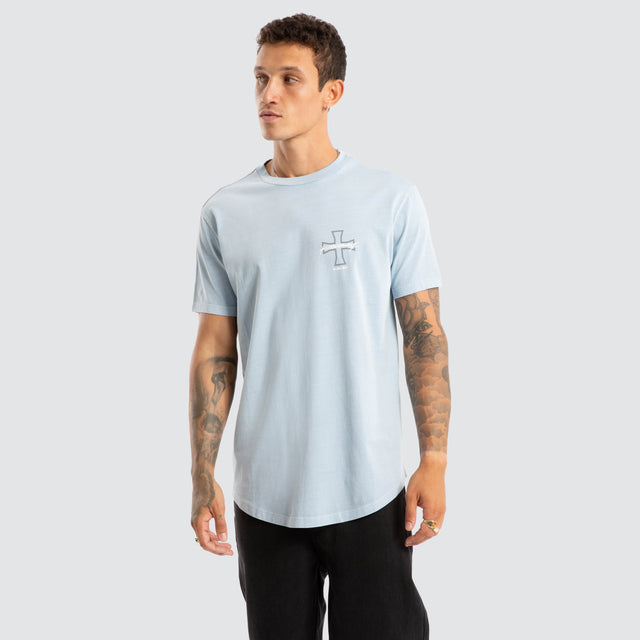 Confession Dual Curved Tee Pigment Skyway